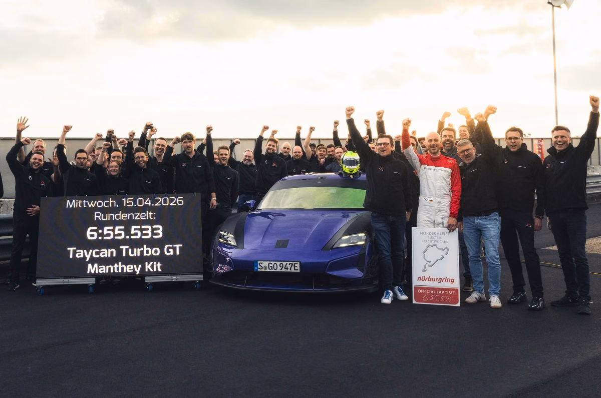 Porsche Taycan Turbo GT with Manthey Kit Nurburgring lap record