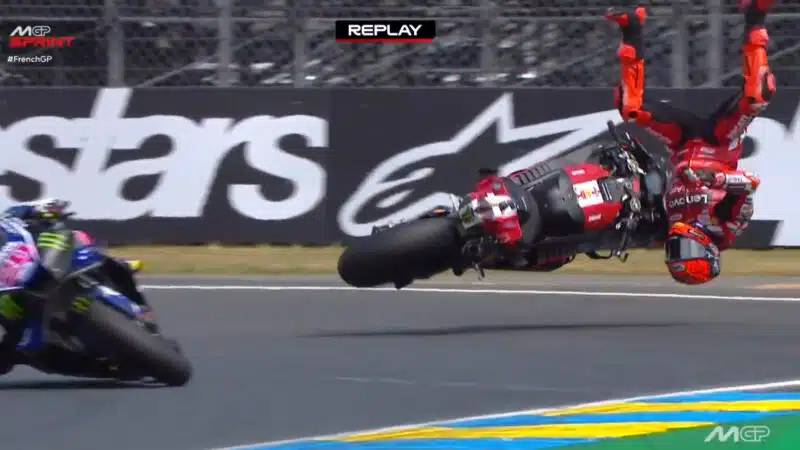 Marc Marquez crashed in the sprint race on Saturday